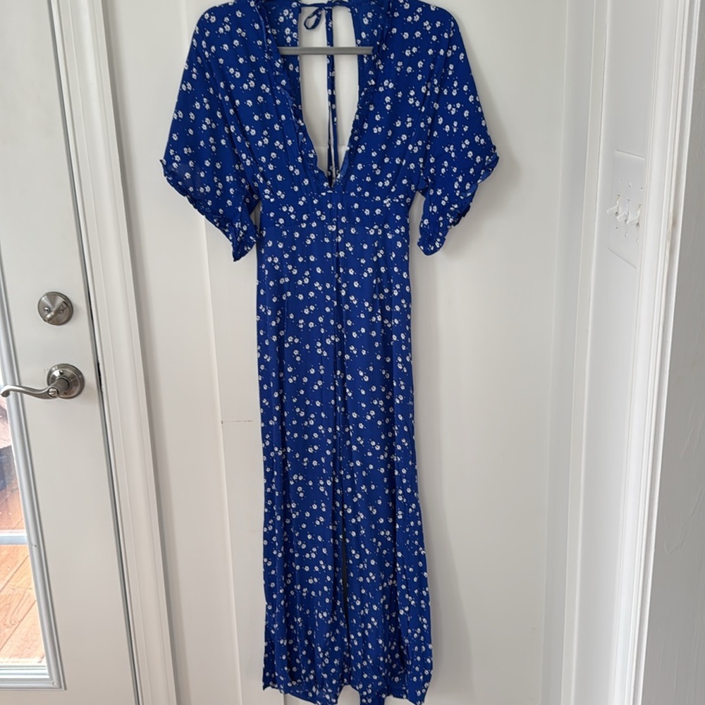 NWT Tuckernuck Faithful The Brand La Villa Cobalt Blue Wide-Leg Jumpsuit 6 - Picture 6 of 14